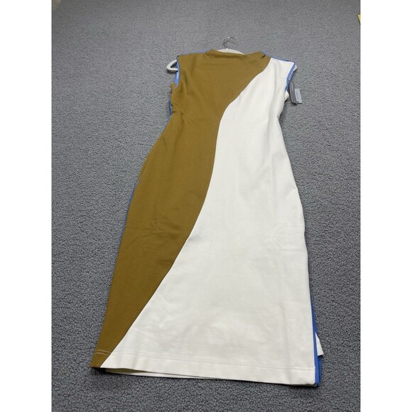 Anthropologie Maeve Midi Dress Muscle Ivory Colorblock Preppy Stretch Sz MP NWT - Picture 2 of 10